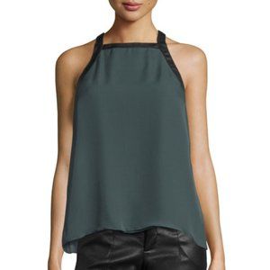 Derek Lam Silk Green Cross Tank Flawed* Sz 4